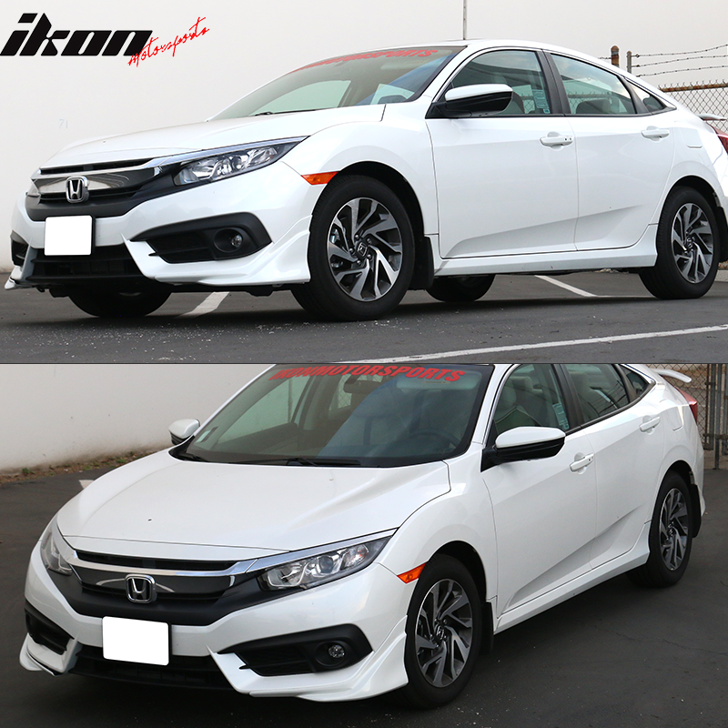 2016-2018 Honda Civic Coupe Sedan Front Bumper Lip Splitter