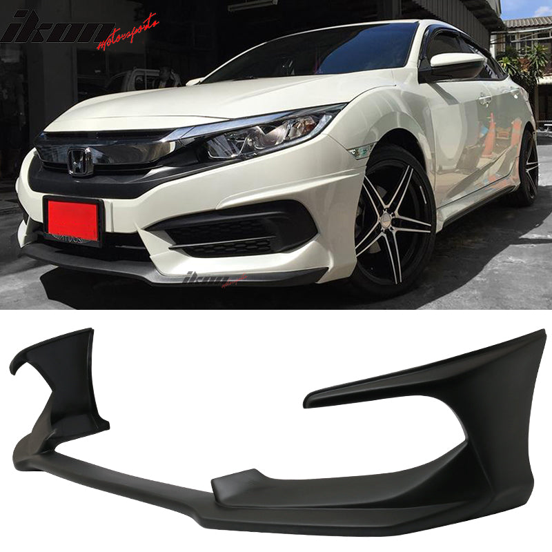2016-2018 Honda Civic Coupe Sedan AVS Style Painted Front Bumper Lip