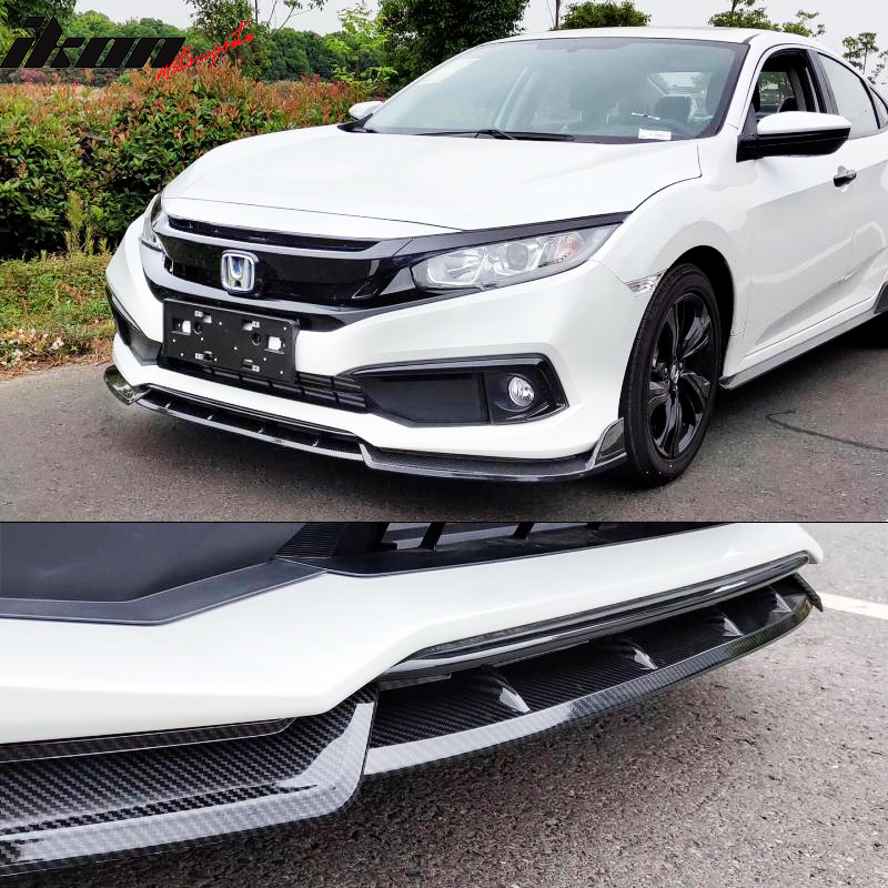 2019-2021 Honda Civic IKON Style Front Bumper Lip Splitter Spolier PU