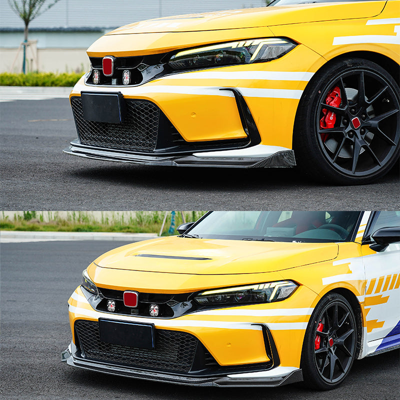 2023-2025 Honda Civic Type R Carbon Fiber Print Front Bumper Lip ABS