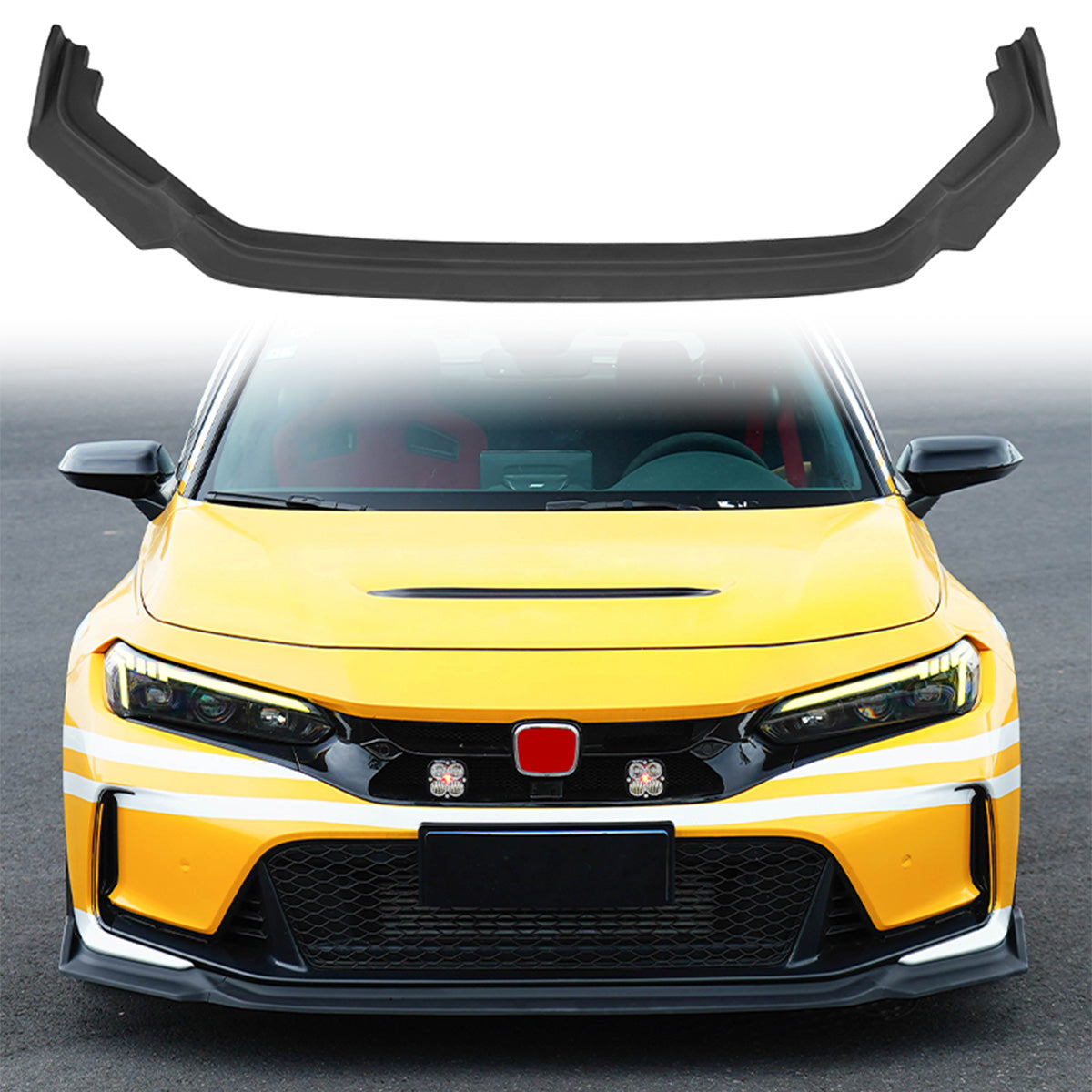 2023-2025 Honda Civic FL5 Type R Matte Black Front Bumper Lip ABS 3PCS
