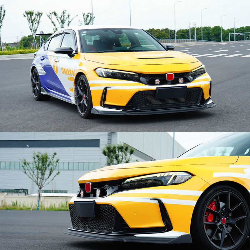 2023-2025 Honda Civic FL5 Type R Matte Black Front Bumper Lip ABS 3PCS
