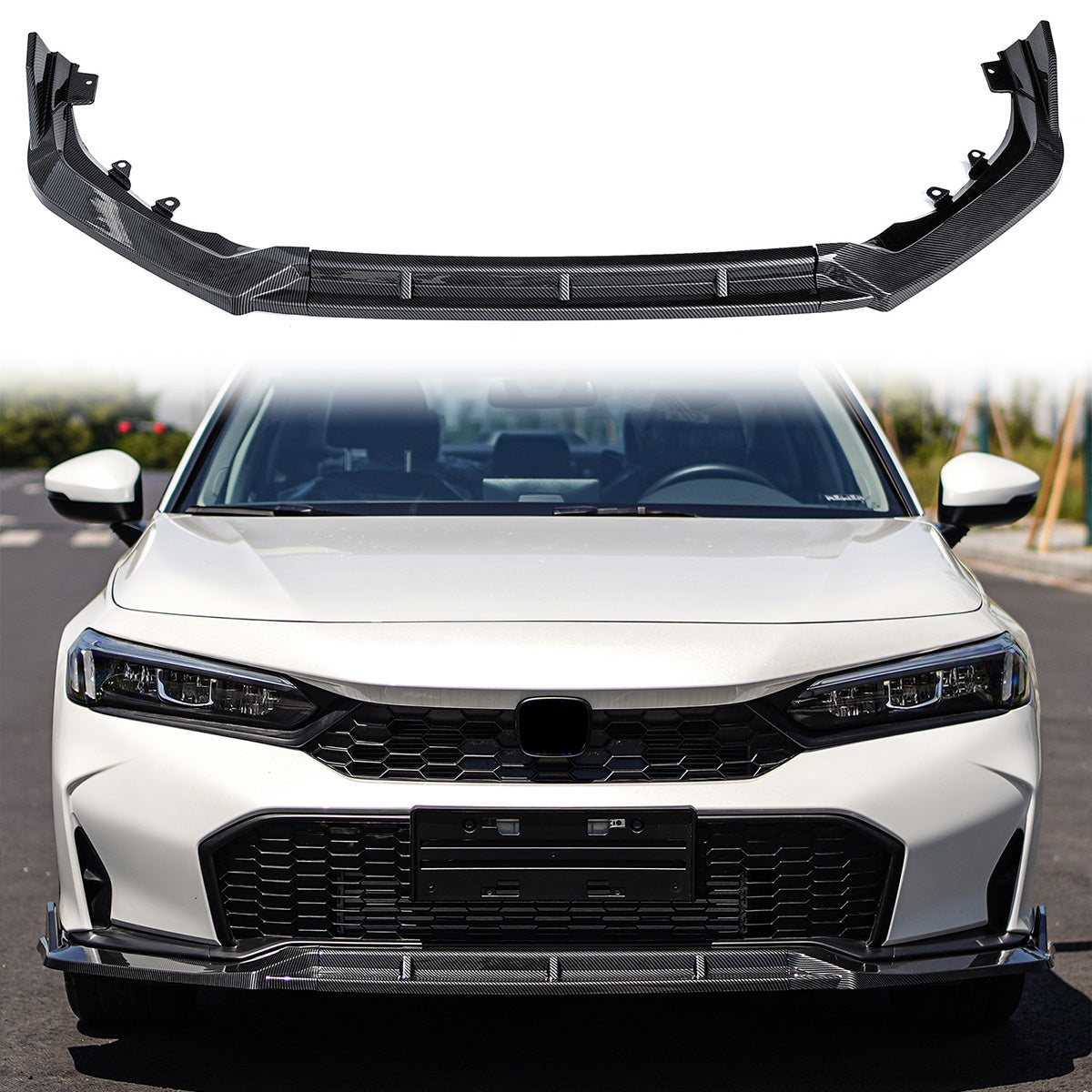 2025–2026 Honda Civic IKON Style 3PCS Front Bumper Lip Splitter PP Body Kit