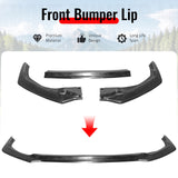 2025-2026 Honda Civic GT Style 3PCS Front Bumper Lip Lower Spoiler Unpainted PU