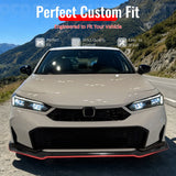 2025-2026 Honda Civic IKFM Style 3PCS Front Bumper Lip Chin Spoiler Unpainted PU