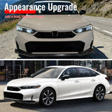 2025-2026 Honda Civic IKFM Style 3PCS Front Bumper Lip Chin Spoiler Unpainted PU
