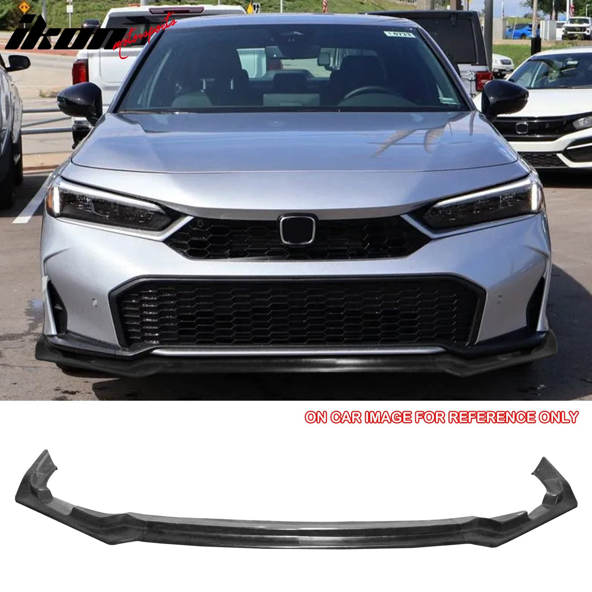 2025-2026 Honda Civic IKFM Style 3PCS Front Bumper Lip Chin Spoiler Unpainted PU