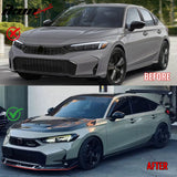 2025-2026 Honda Civic SWA Style Front Bumper Lip Spoiler Gloss Black ABS 5PCS