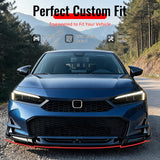 2025-2026 Honda Civic SWA Style Front Bumper Lip Spoiler Primer Black ABS 5PCS