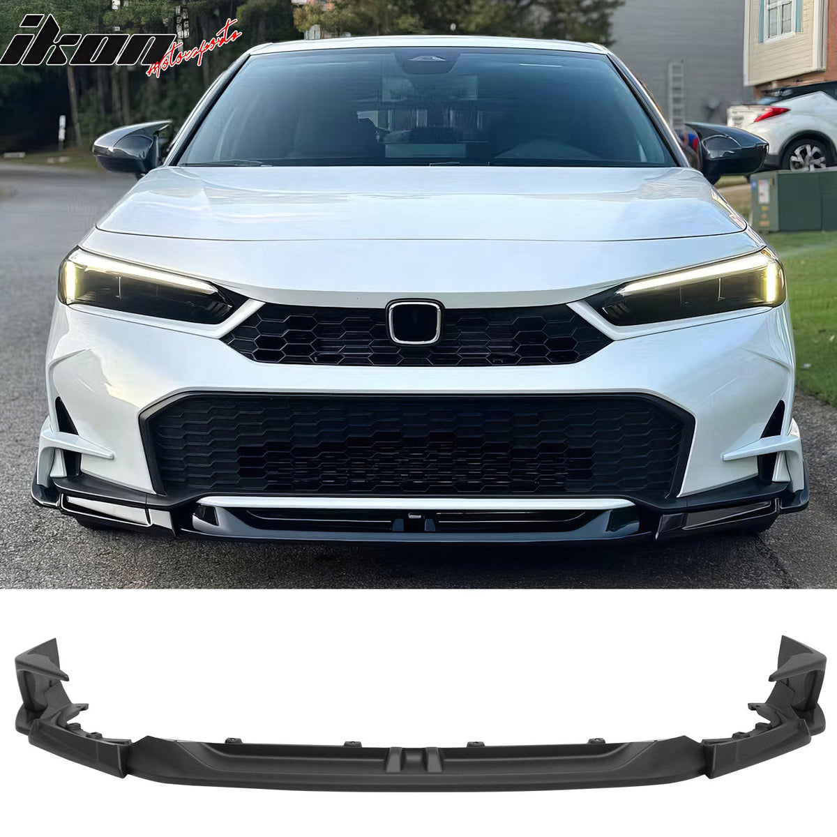 2025-2026 Honda Civic SWA Style Front Bumper Lip Spoiler Primer Black ABS 5PCS