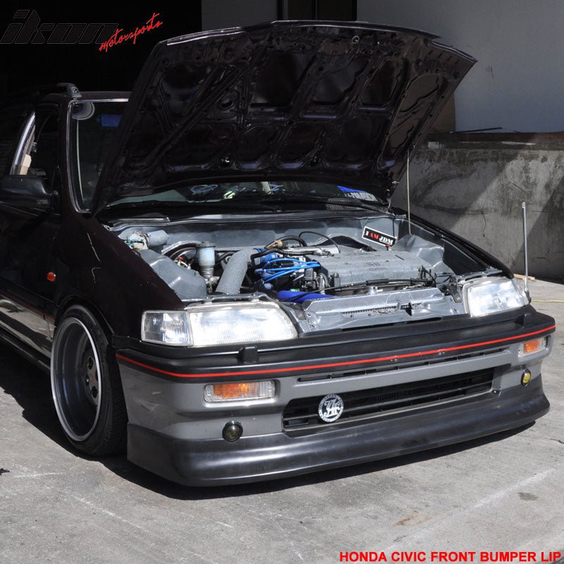 1988-1991 Honda Civic Zenki Z Style Front Lip Splitter Spoiler PU