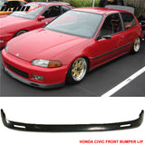 Fits 92-95 Civic 3Door BYS PU Front Bumper Lip Spoiler + Roof Spoiler