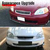 1996-1998 Honda Civic IKON Style Front Bumper Lip Lower Spoiler 3PCS Gloss Black PP