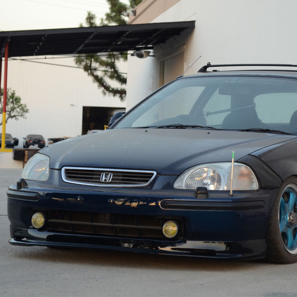 Front Bumper Lip for Honda Civic EK 1996-1998 Mugen Style Painted Black PU