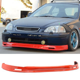 Front Bumper Lip for Honda Civic EK 1996-1998 Mugen Style Painted Red PU