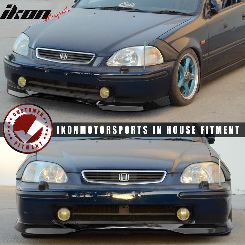1996-1998 Honda Civic EK 2Dr Type R Painted Black Front Bumper Lip PU