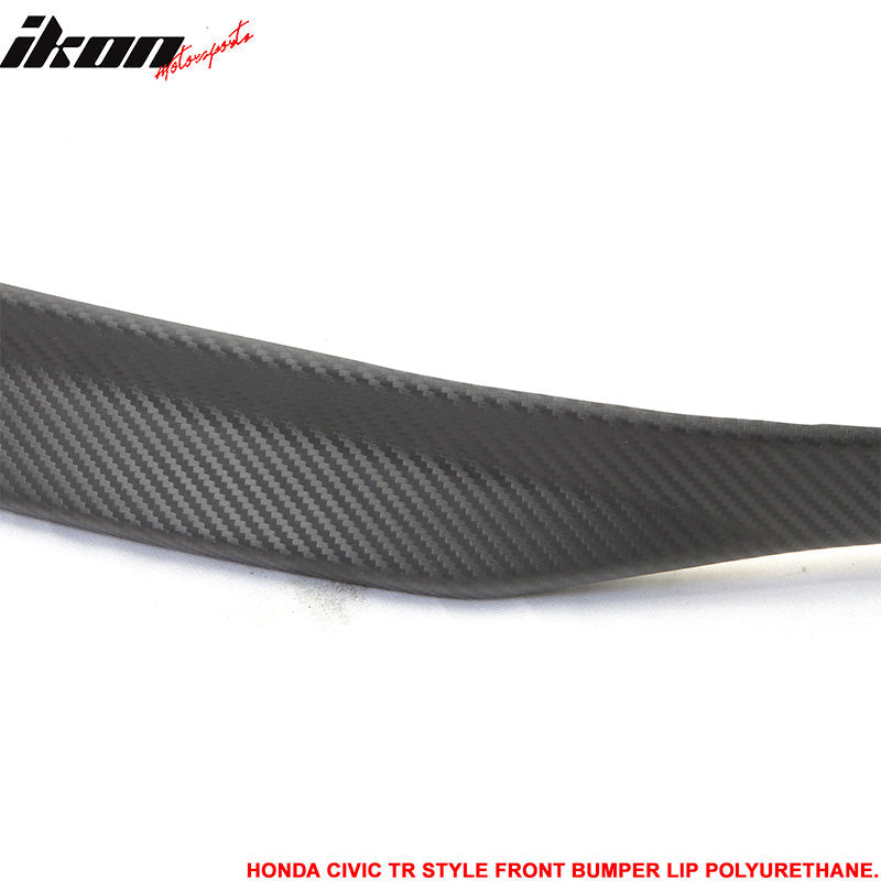 1999-2000 Honda Civic TR Unpainted Black CF Style Front Bumper Lip PU