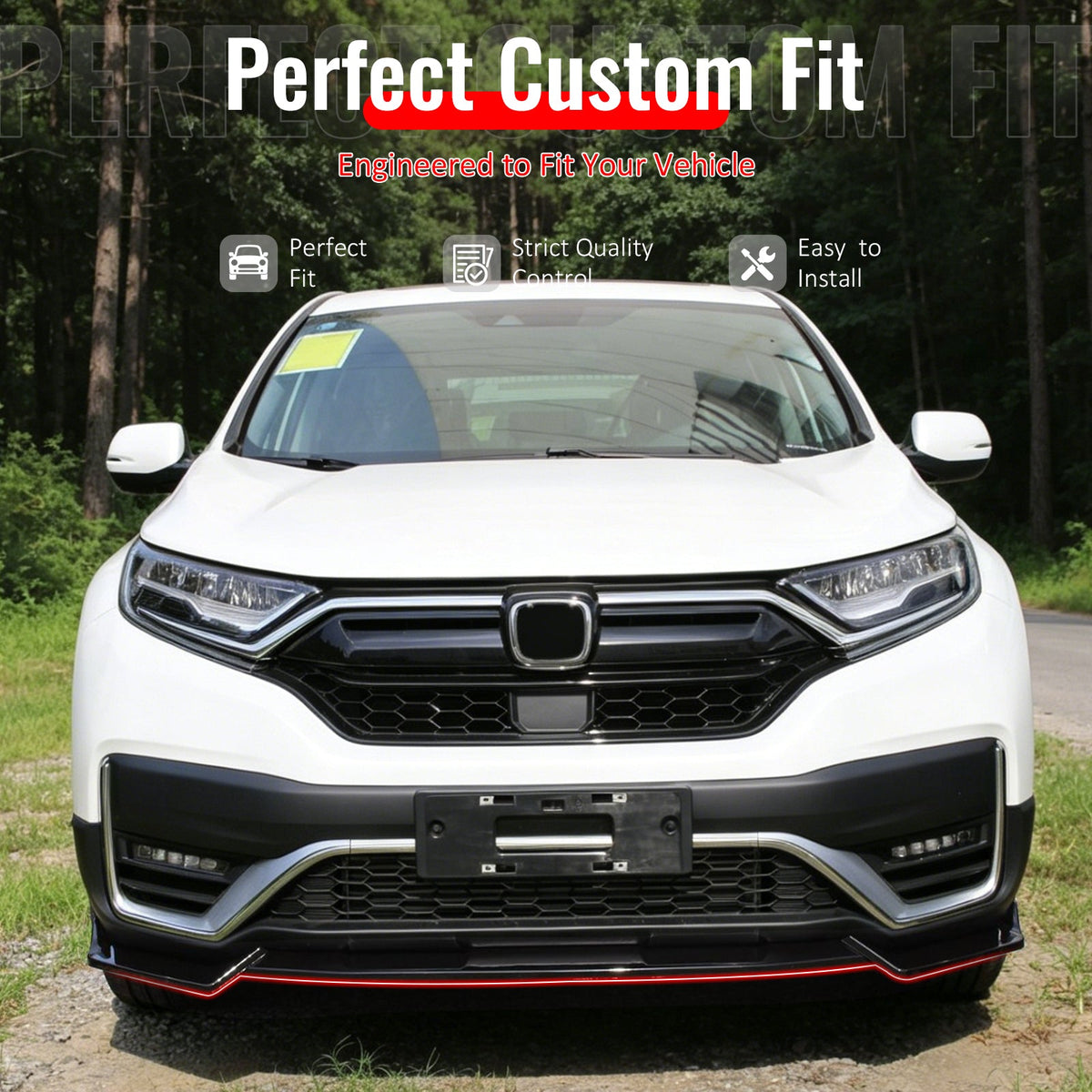 2020-2022 Honda CR-V All Models IKON Style Gloss Black Front Bumper Lip PP 3PCS
