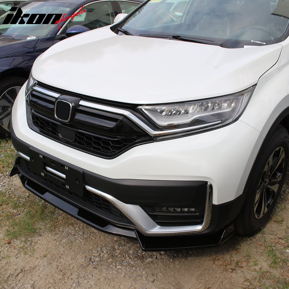 2020-2022 Honda CR-V All Models IKON Style Gloss Black Front Bumper Lip PP 3PCS