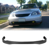 2001-2003 Honda Civic Type-R Style Unpainted Black Front Bumper Lip PU