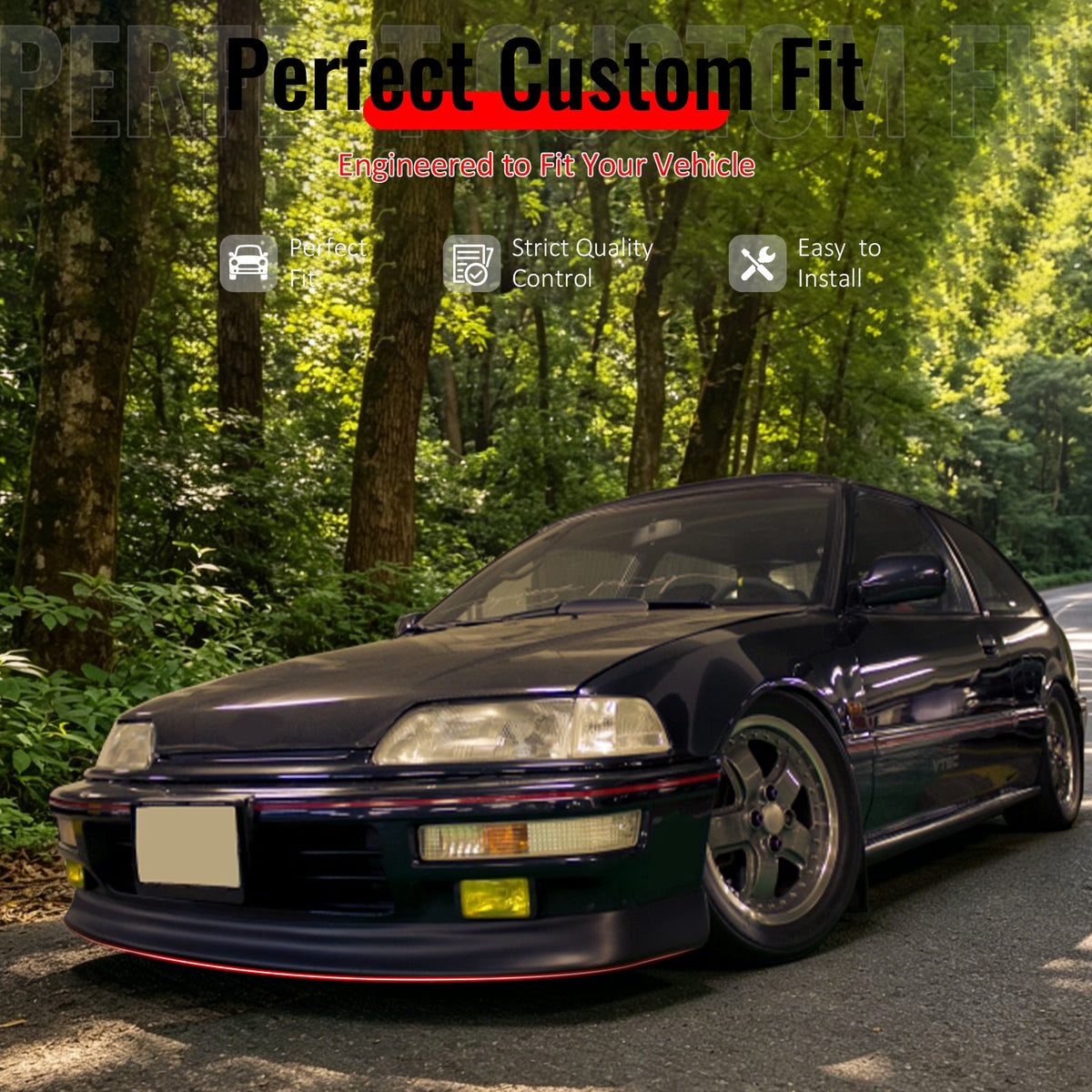 1988-1991 Honda Civic CS Style Unpainted Front Bumper Lip Spoiler PU