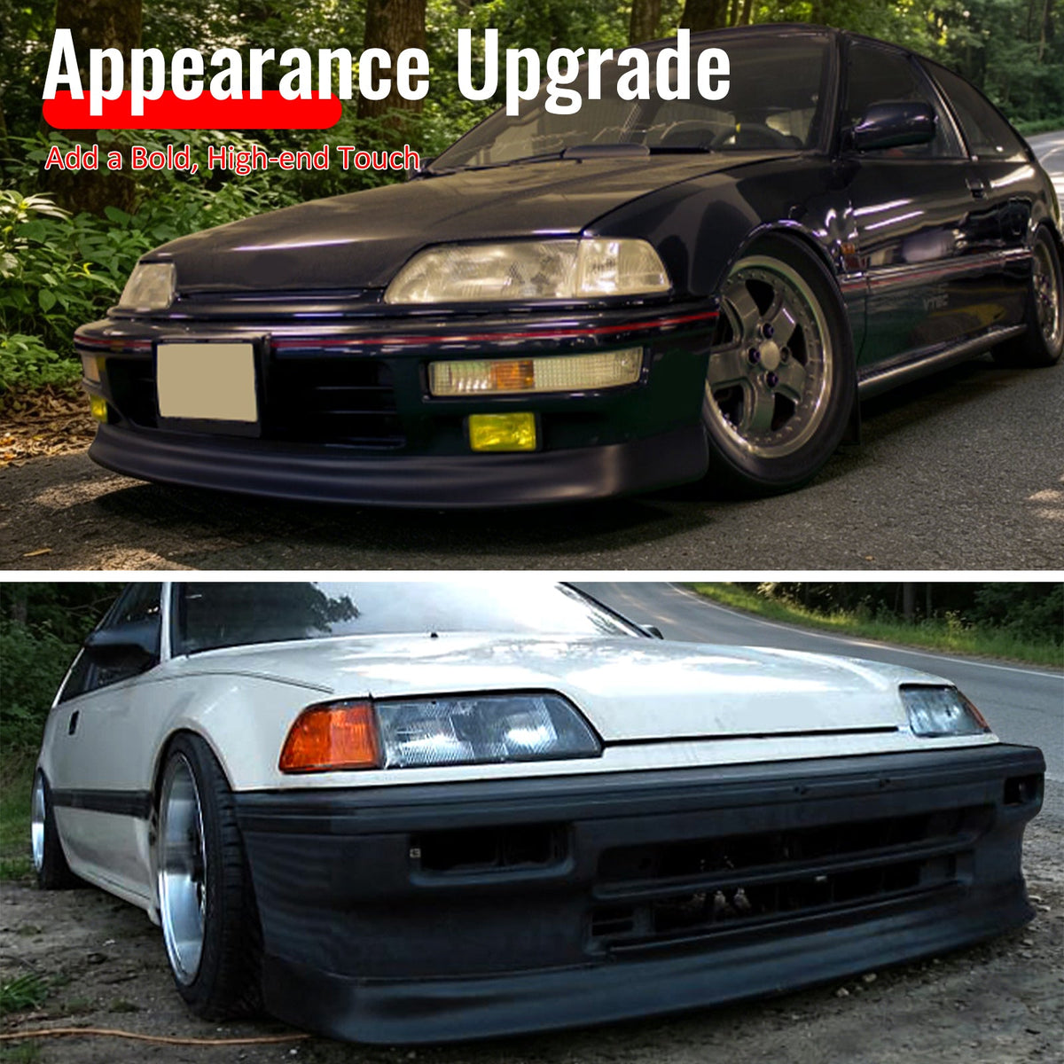 1988-1991 Honda Civic CS Style Unpainted Front Bumper Lip Spoiler PU