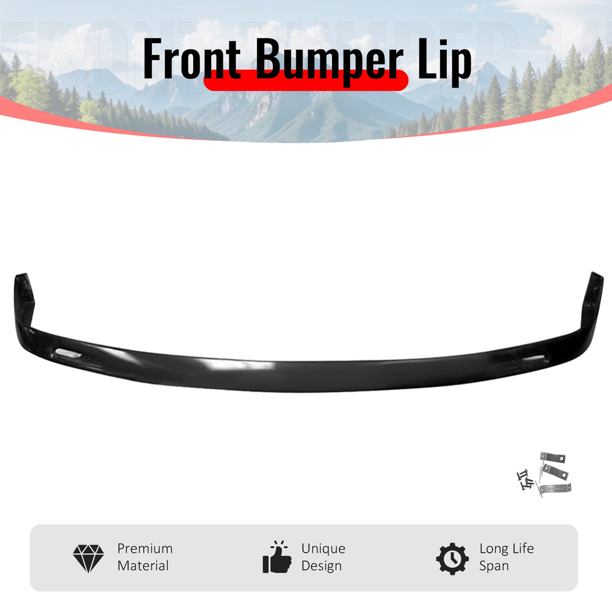 1992-1995 Honda Civic 2-Door BYS Style Unpainted Front Bumper Lip PU
