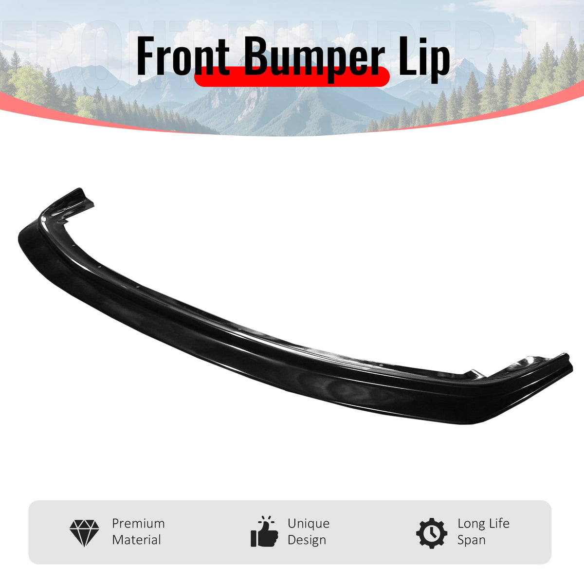 1992-1995 Honda Civic 2-Door DP Style Unpainted Front Bumper Lip PU