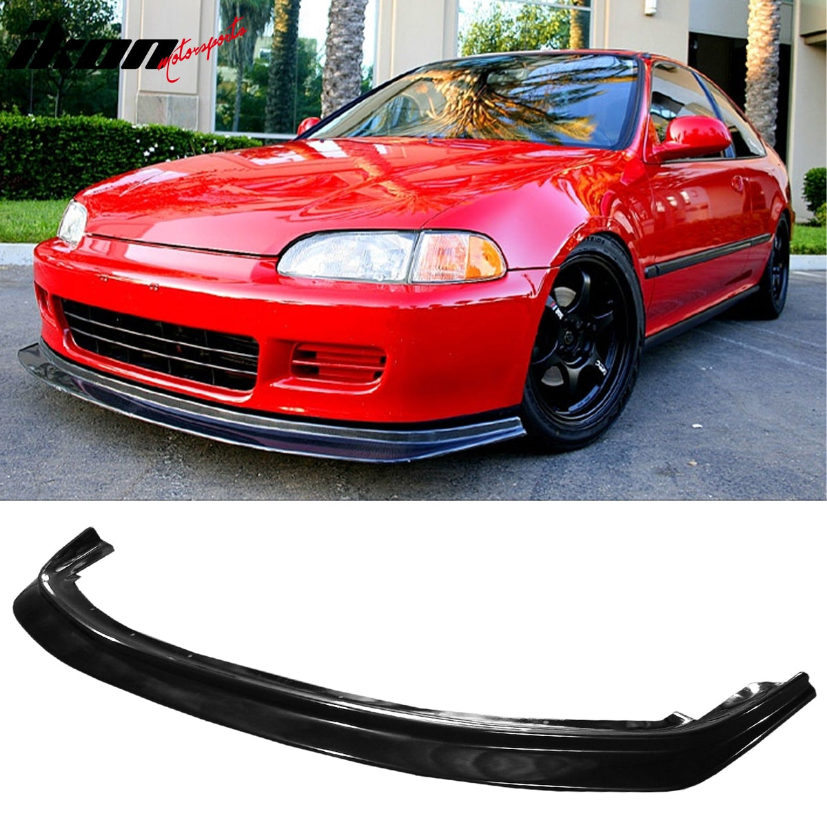 1992-1995 Honda Civic 2-Door DP Style Unpainted Front Bumper Lip PU