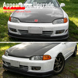 1992-1995 Honda Civic 2-Door Mugen Style Unpainted Front Bumper Lip PU