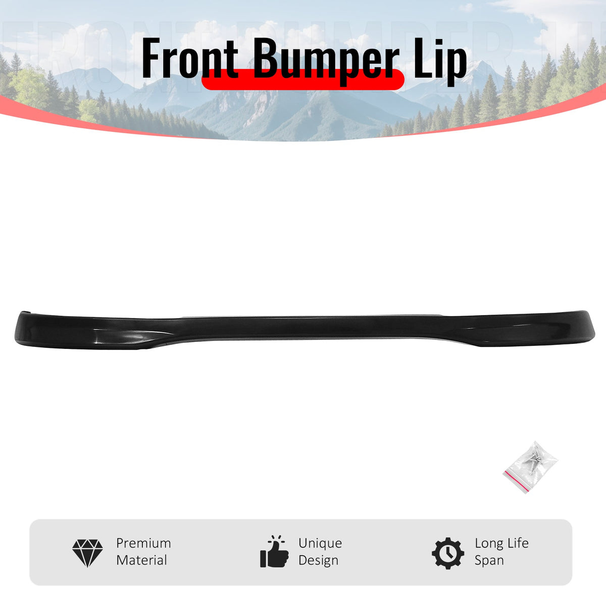 1992-1995 Honda Civic 2Dr Type TR Style Unpainted Front Bumper Lip PU