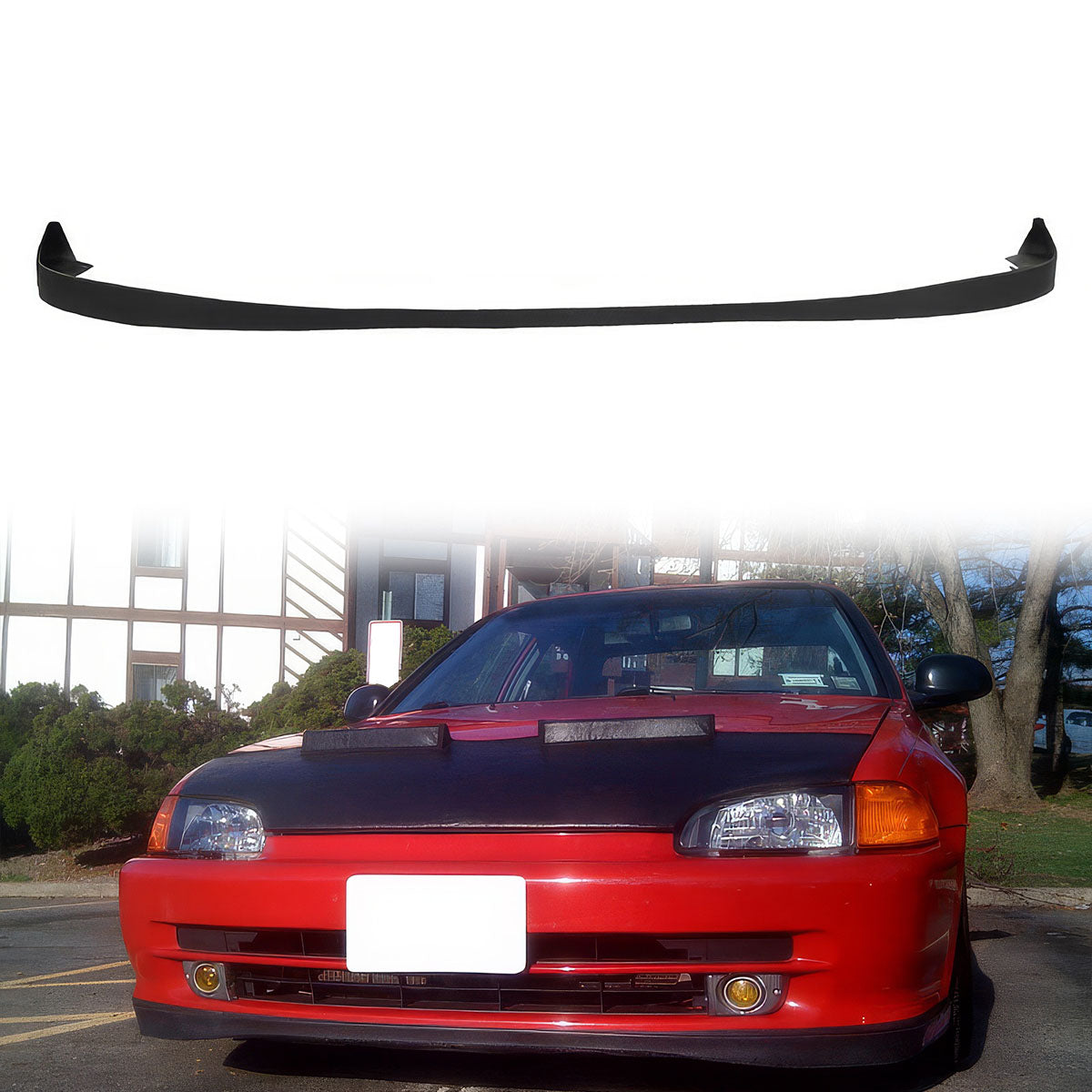 1992-1995 Honda Civic Sedan 4-Door Unpainted Black Front Bumper Lip PU