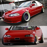 1992-1995 Honda Civic Sedan 4-Door Unpainted Black Front Bumper Lip PU