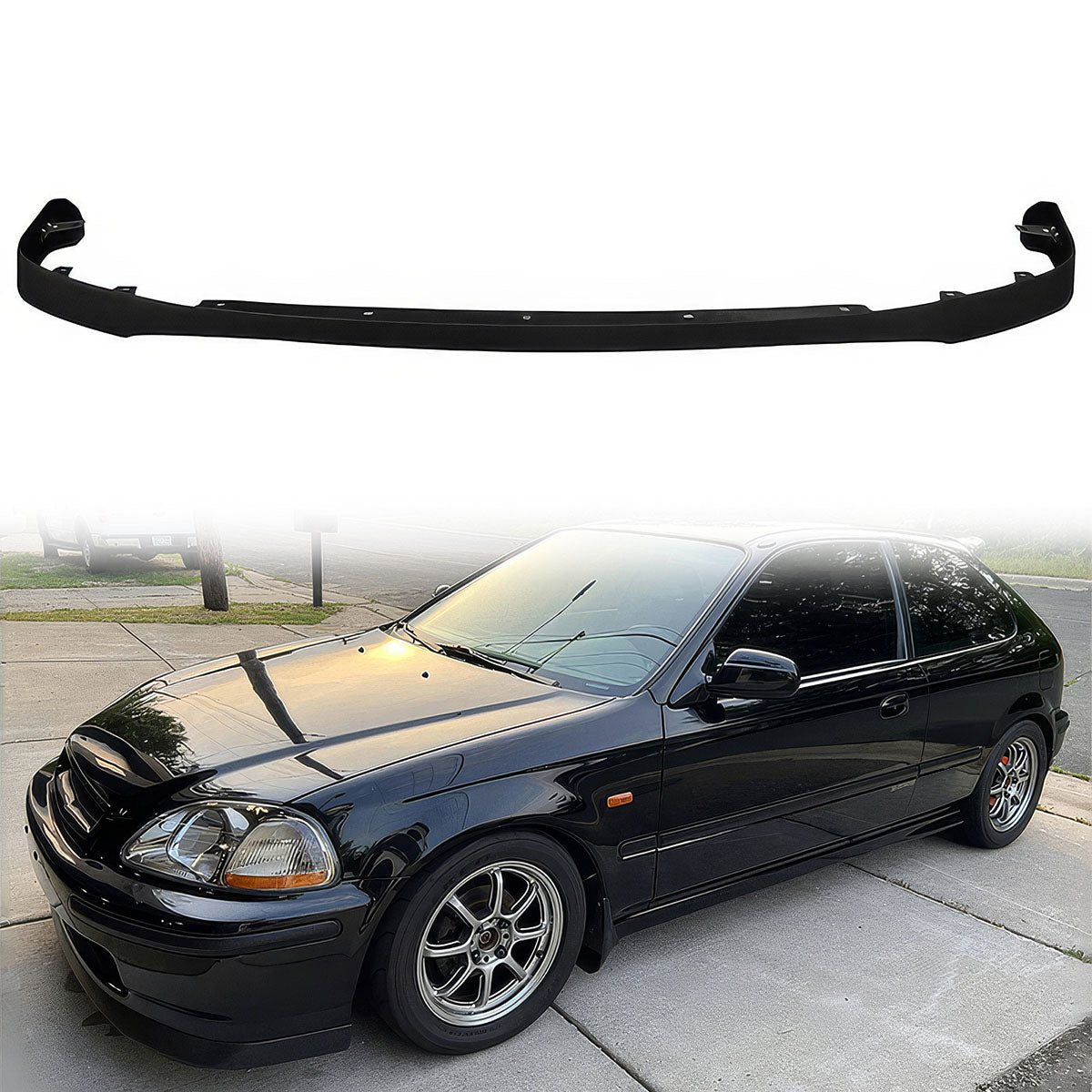 1996-1998 Honda Civic Unpainted Front Lip Splitter Spoiler Kit PU