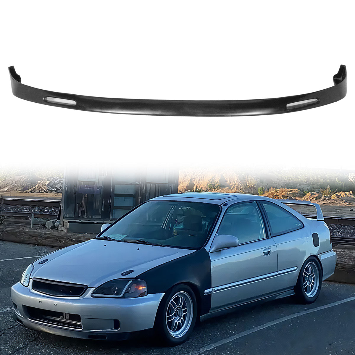 1999-2000 Honda Civic Front Bumper Lip Lower Spoiler PU Backyard Style