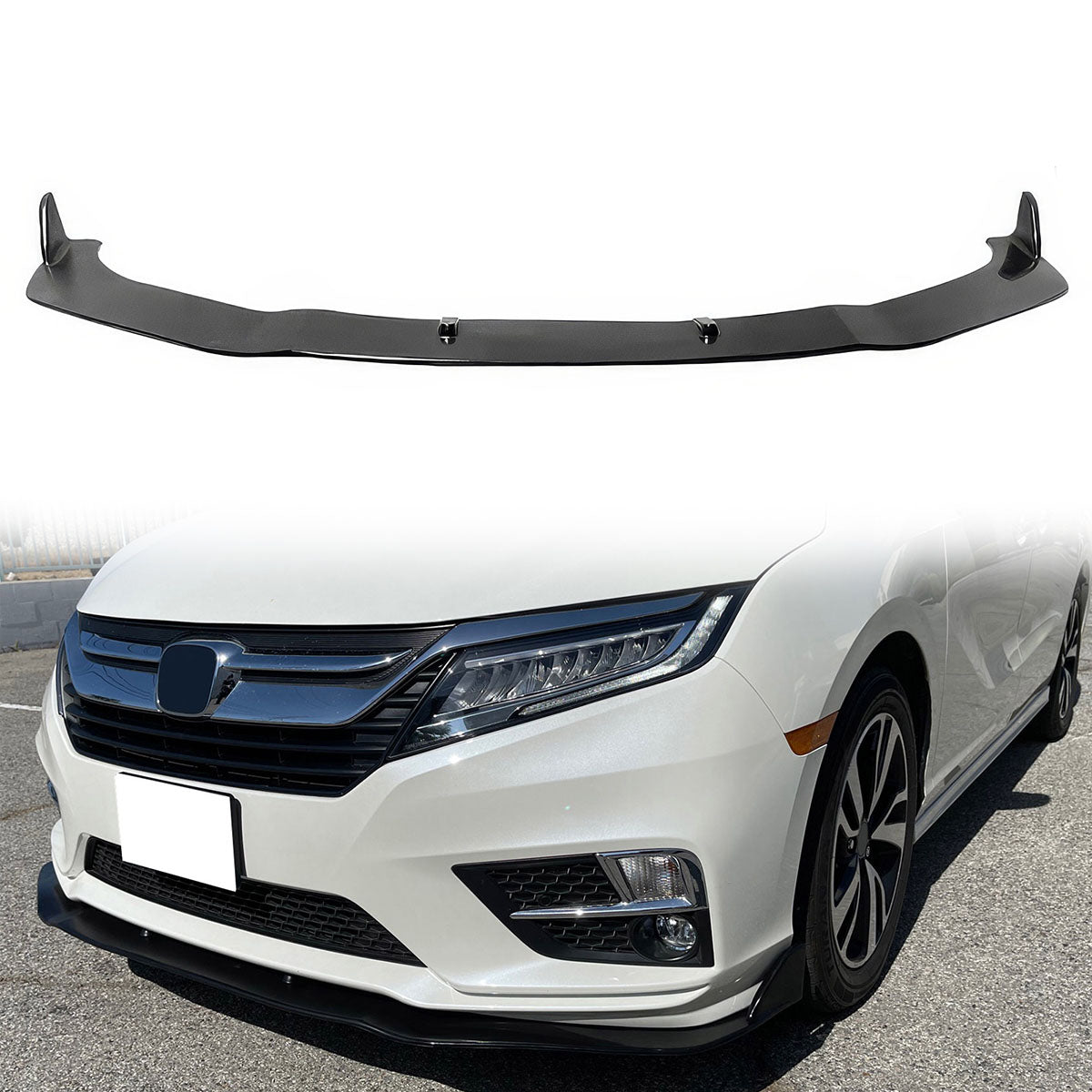 2018-2020 Honda Odyssey STL Style Unpainted Black Front Bumper Lip PU
