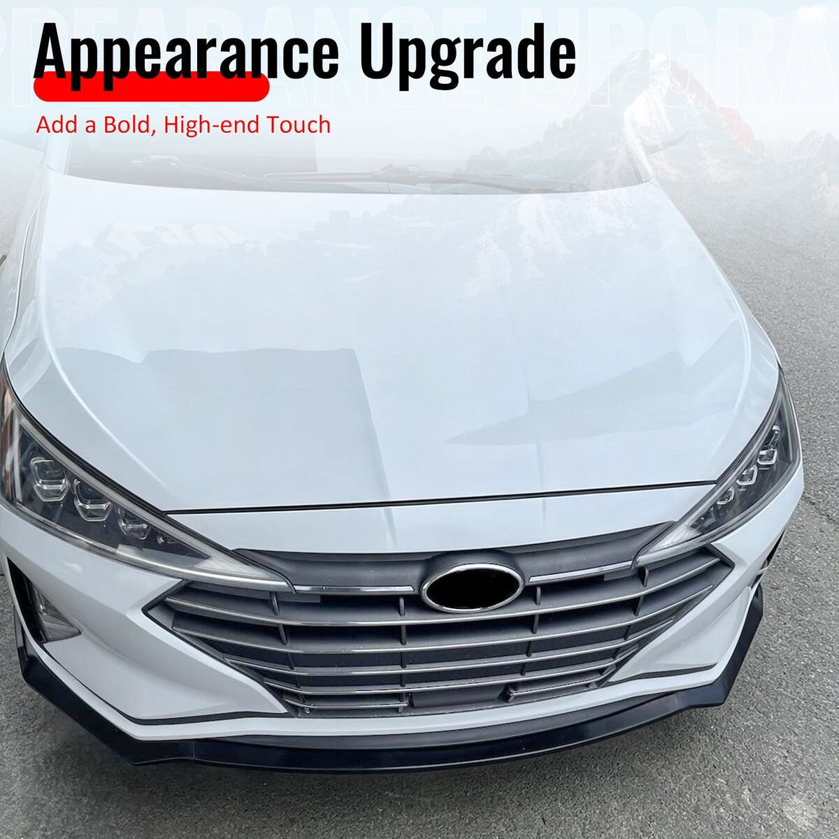 2019-2020 Hyundai Elantra Sedan Unpainted Front Bumper Lip Spoiler PU 3PCS Set