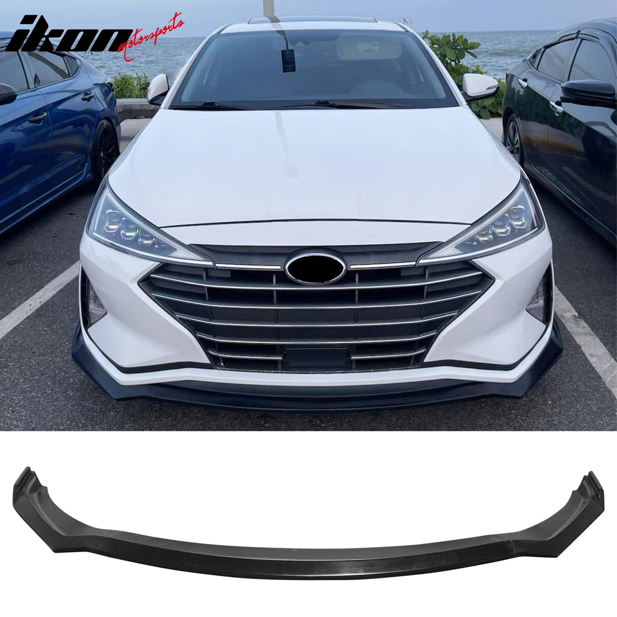 2019-2020 Hyundai Elantra Sedan Unpainted Front Bumper Lip Spoiler PU 3PCS Set
