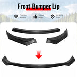 2019-2020 Hyundai Elantra IKON Style Unpainted Black Front Bumper Lip PU 3PCS