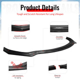 2019-2020 Hyundai Elantra IKON Style Unpainted Black Front Bumper Lip PU 3PCS