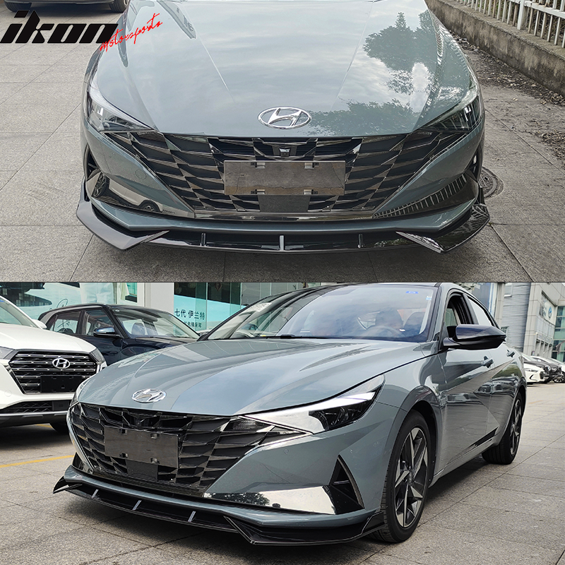 2021-2023 Hyundai Elantra 4DR Sedan Front Bumper Lip Spoiler PP 3PC