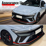 2024-2026 Hyundai Elantra N & N Line IKON Style Gloss Black Front Bumper Lip ABS 3PCS