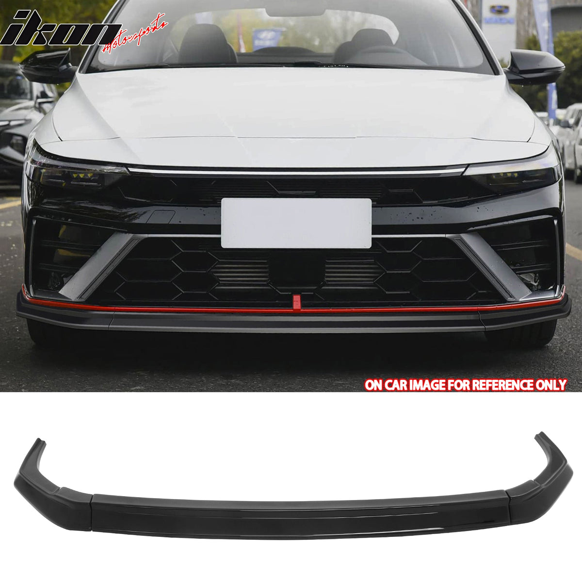 2024-2026 Hyundai Elantra N & N Line IKON Style Gloss Black Front Bumper Lip ABS 3PCS