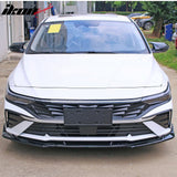 2024-2026 Hyundai Elantra IKON Style Gloss Black Front Bumper Lip PP 3PCS