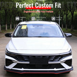 2024-2026 Hyundai Elantra IKON Style Matte Black Front Bumper Lip PP 3PCS