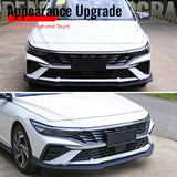 2024-2026 Hyundai Elantra IKON Style Matte Black Front Bumper Lip PP 3PCS
