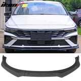 2024-2026 Hyundai Elantra IKON Style Matte Black Front Bumper Lip PP 3PCS