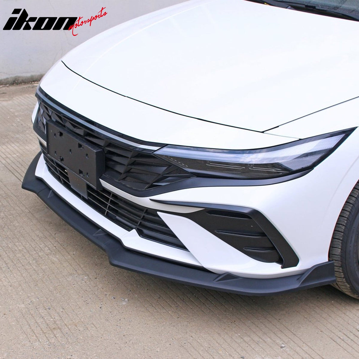 2024-2026 Hyundai Elantra IKON Style Matte Black Front Bumper Lip PP 3PCS