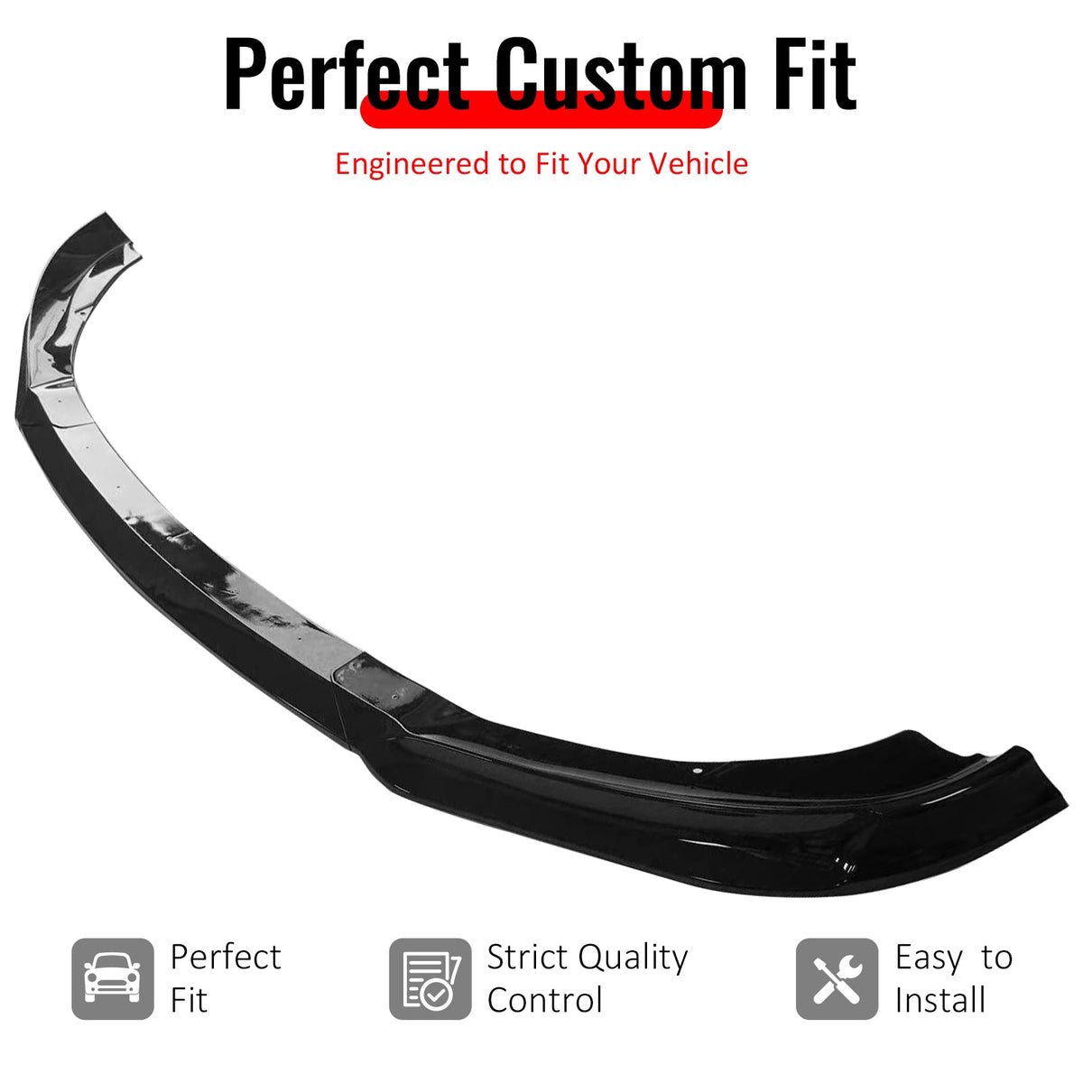 2013-2016 Hyundai Genesis Coupe KS Style Gloss Black Front Bumper Lip PP