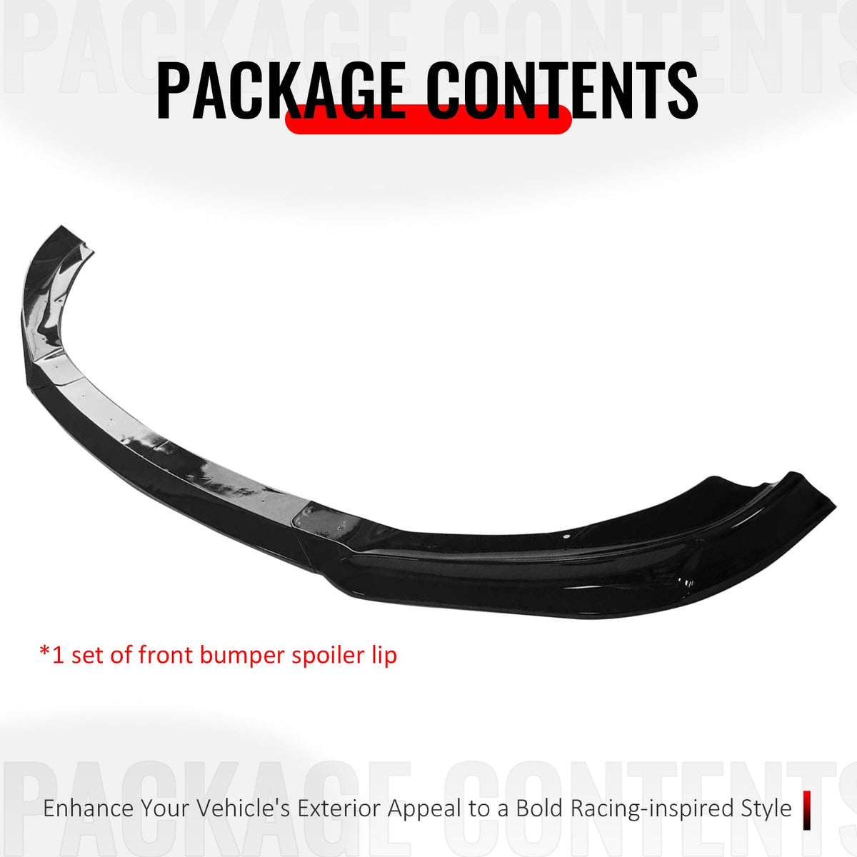 2013-2016 Hyundai Genesis Coupe KS Style Gloss Black Front Bumper Lip PP